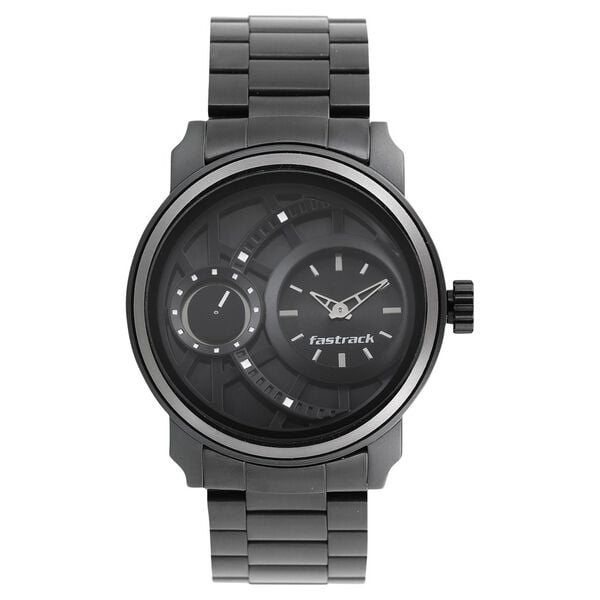 Fastrack 3147KM01 Quartz Analog Black Dial Stainless Steel Strap Men’s Watch
