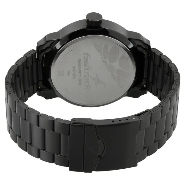 Fastrack 3147KM01 Quartz Analog Black Dial Stainless Steel Strap Men’s Watch