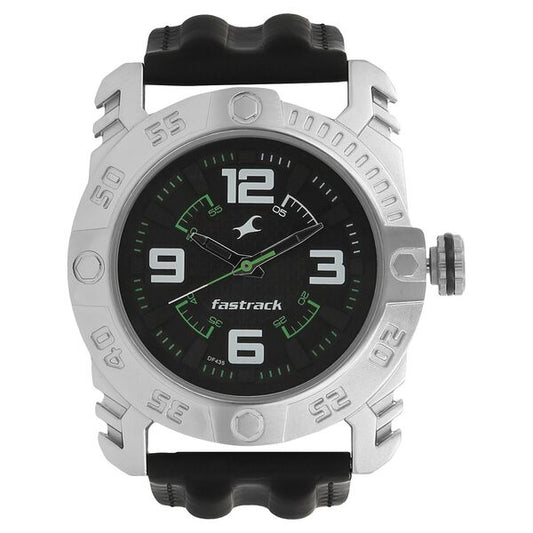 Fastrack 3148SL01 Quartz Analog Black Dial Leather Strap Men’s Watch