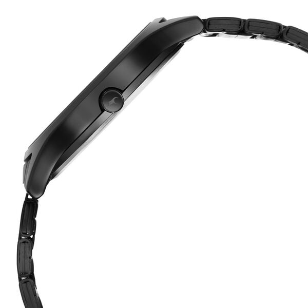 Fastrack 3184NM02 Analog Quartz Men Watch – Black Dial, Black Stainless Steel Strap, Style Up Casual Design