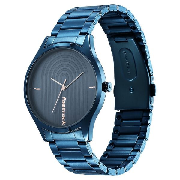 Fastrack 3184QM01 Style Up Quartz Analog Blue Dial Stainless Steel Strap Men’s Watch