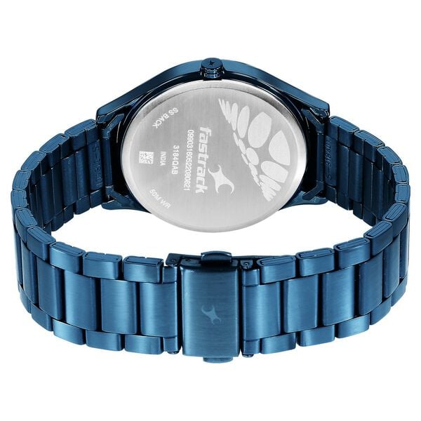Fastrack 3184QM01 Style Up Quartz Analog Blue Dial Stainless Steel Strap Men’s Watch