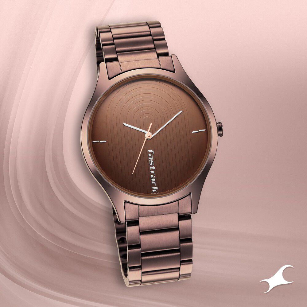 Fastrack 3184QM02 Women Quartz Watch Brown Dial Stainless Steel Strap