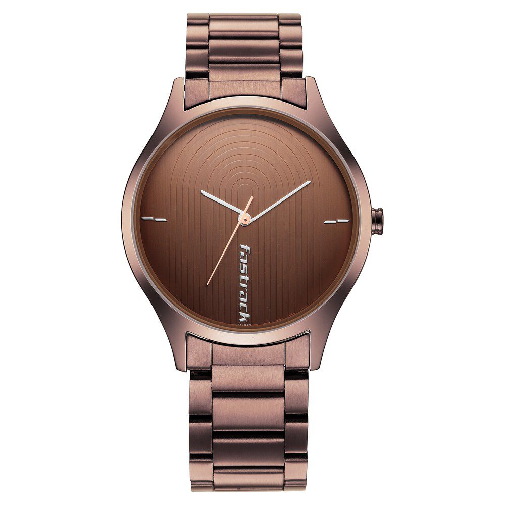 Fastrack NS3184QM02 women’s watch front view brown dial