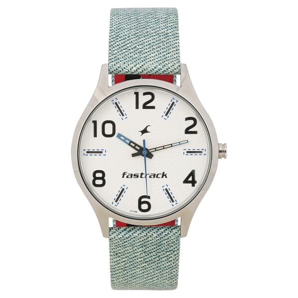 Fastrack 3184SL01 men’s watch front view white dial