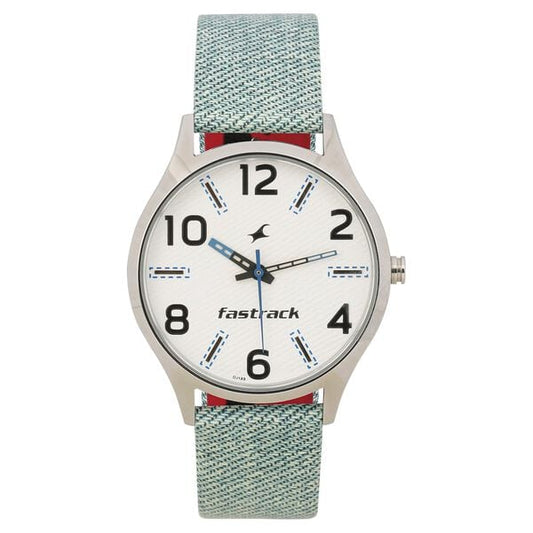 Fastrack 3184SL01 men’s watch front view white dial