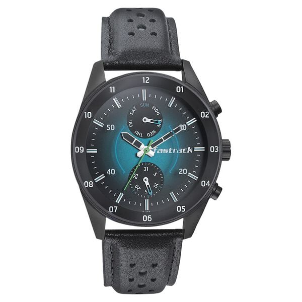 Fastrack 3201NL01 Quartz Analog Blue Dial Leather Strap Men’s Watch