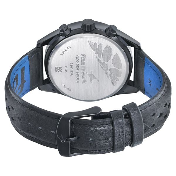 Fastrack 3201NL01 Quartz Analog Blue Dial Leather Strap Men’s Watch