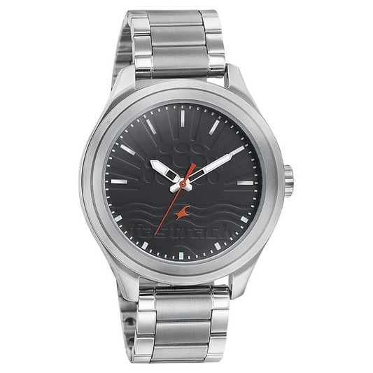 Fastrack 3234SM01 Analog Quartz Men Watch – Black Dial, Stainless Steel Strap