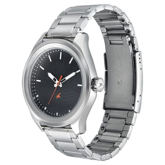 Fastrack 3234SM01 Analog Quartz Men Watch – Black Dial, Stainless Steel Strap