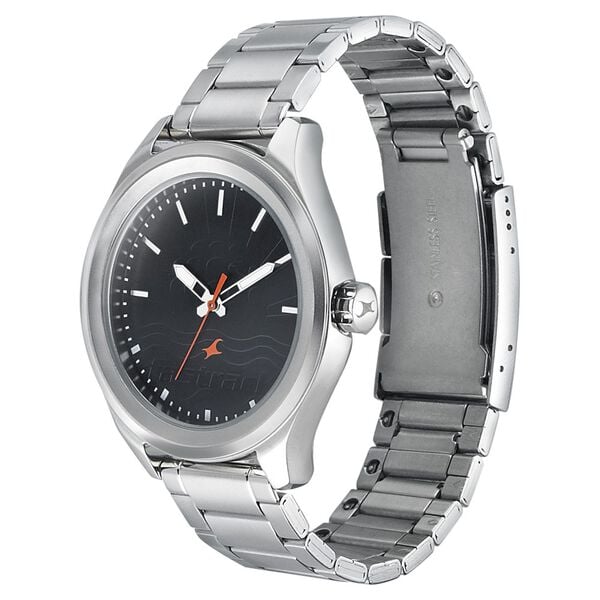 Fastrack 3234SM01 Analog Quartz Men Watch – Black Dial, Stainless Steel Strap