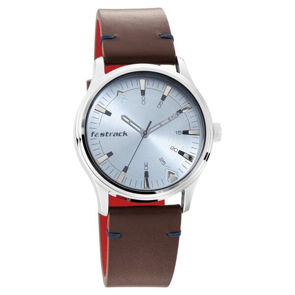 Fastrack 3236SL02 “I Love Me” Men’s Analog Watch Blue Dial Brown Leather Strap