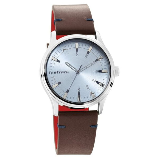 Fastrack 3236SL02 “I Love Me” Men’s Analog Watch Blue Dial Brown Leather Strap