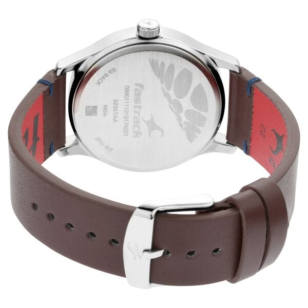 Fastrack 3236SL02 “I Love Me” Men’s Analog Watch Blue Dial Brown Leather Strap