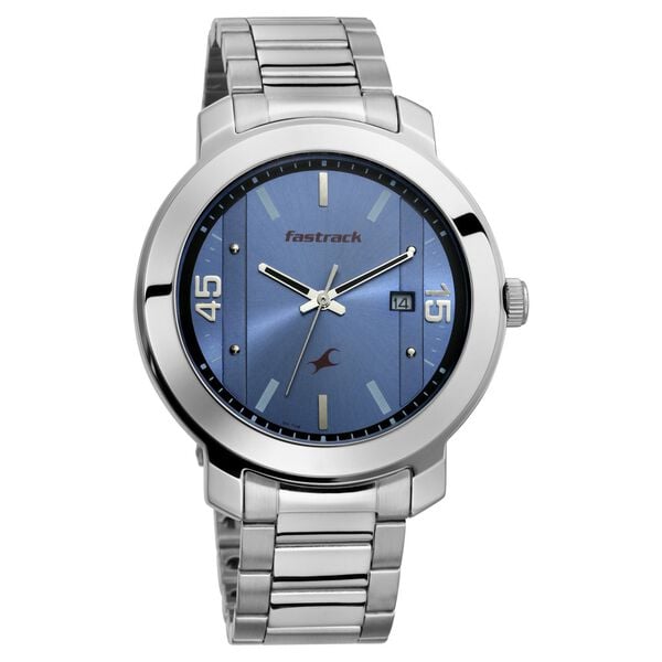 Fastrack 3246SM03 Men’s Blue Dial Quartz Analog Watch with Stainless Steel Strap