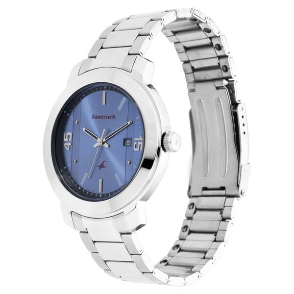 Fastrack 3246SM03 Men’s Blue Dial Quartz Analog Watch with Stainless Steel Strap