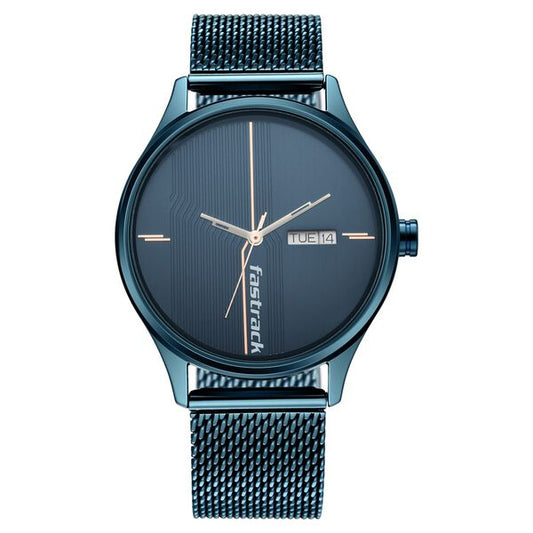 Fastrack 3247QM01 Style Up Quartz Analog Blue Dial Stainless Steel Strap Men’s Watch