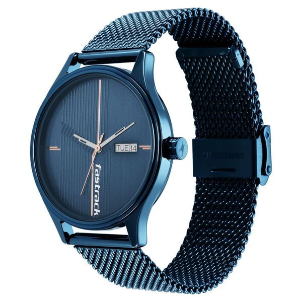 Fastrack 3247QM01 Style Up Quartz Analog Blue Dial Stainless Steel Strap Men’s Watch