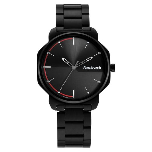 Fastrack 3254NM01 Quartz Analog Black Dial Metal Strap Men’s Watch