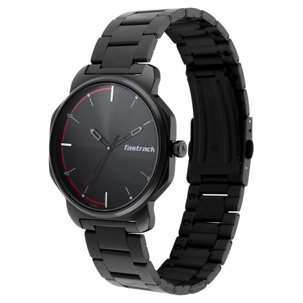 Fastrack 3254NM01 Quartz Analog Black Dial Metal Strap Men’s Watch