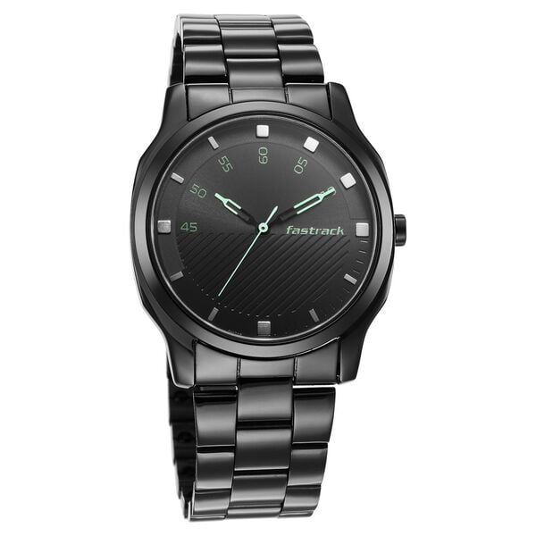 Fastrack 3255NM02 Quartz Analog Black Dial Stainless Steel Strap Men’s Watch