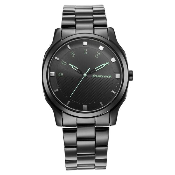 Fastrack 3255NM02 Quartz Analog Black Dial Stainless Steel Strap Men’s Watch