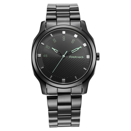 Fastrack 3255NM02 Quartz Analog Black Dial Stainless Steel Strap Men’s Watch