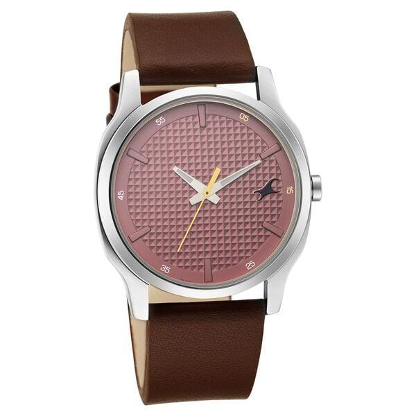 Fastrack 3255SL01 Men’s Analog Watch Red Dial Leather Strap