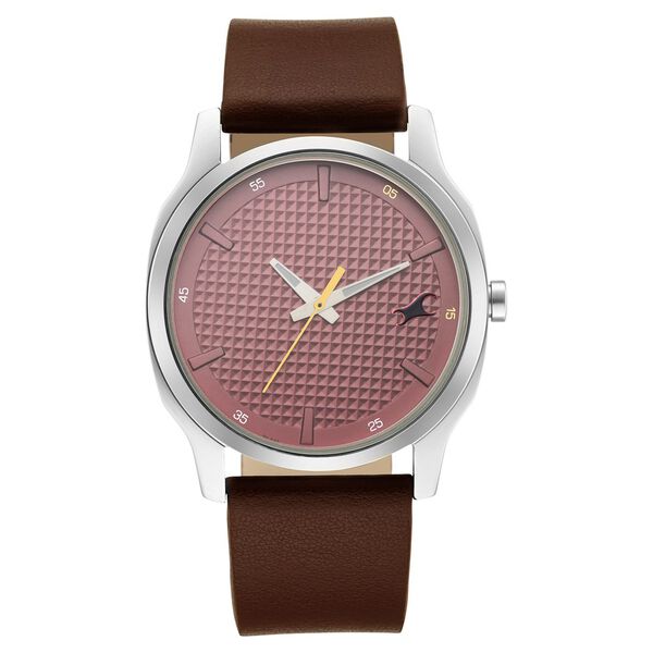 Fastrack 3255SL01 Men’s Analog Watch Red Dial Leather Strap