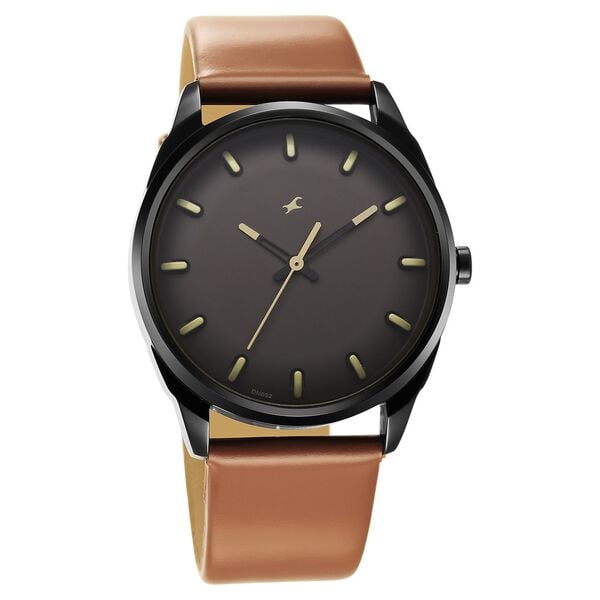 Fastrack 3273NL03 Quartz Analog Grey Dial Brown Leather Strap Men’s Watch