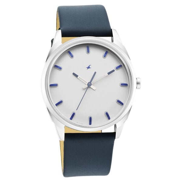Fastrack 3273SL01 Quartz Analog White Dial Blue Leather Strap Men’s Watch