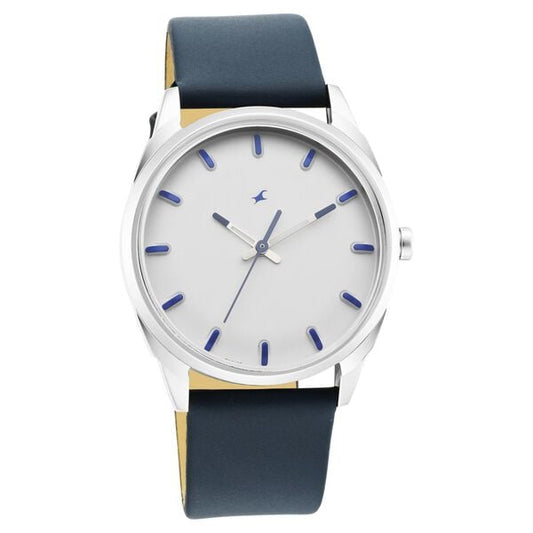 Fastrack 3273SL01 Quartz Analog White Dial Blue Leather Strap Men’s Watch
