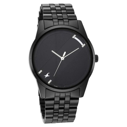Fastrack 3277NM01 Stunners Quartz Analog Men’s Watch with Black Dial & Black Metal Bracelet