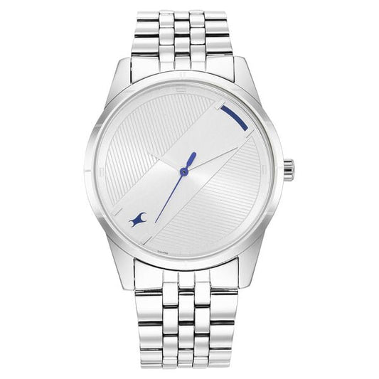 Fastrack 3277SM01 Stunners Quartz Analog Silver Dial Metal Strap Men’s Watch