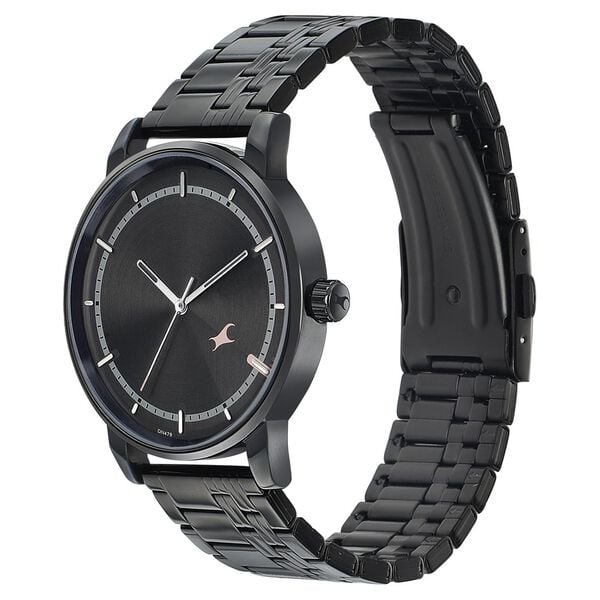Fastrack 3278NM01 Quartz Analog Black Dial Black Stainless Steel Strap Men’s Watch