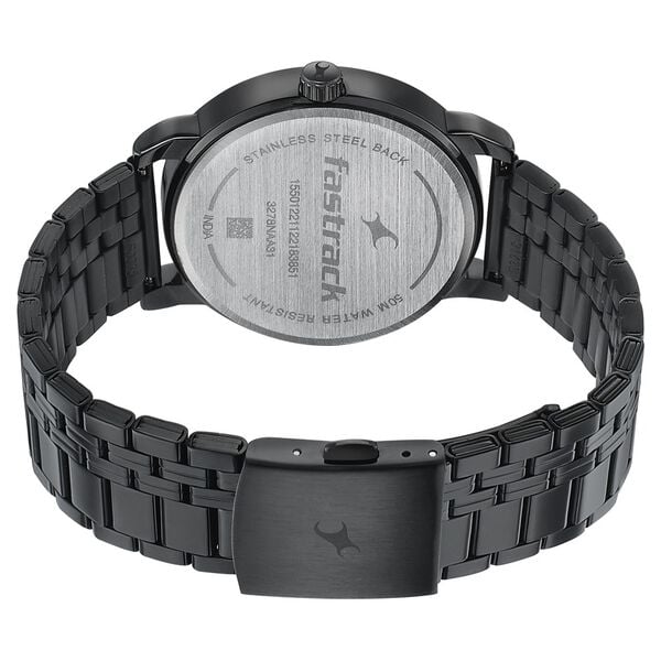Fastrack 3278NM01 Quartz Analog Black Dial Black Stainless Steel Strap Men’s Watch