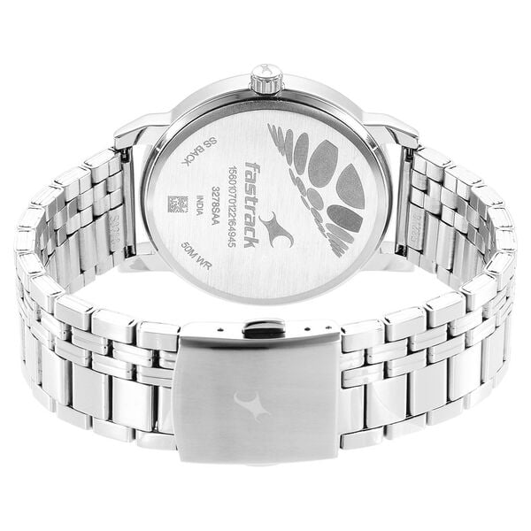 Fastrack 3278SM02 Analog Quartz Men Watch – Silver Dial, Silver Stainless Steel Strap, Casual Stunners Design