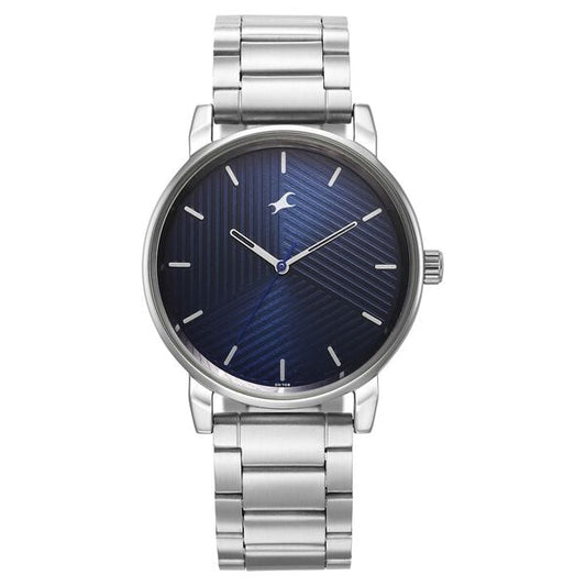 Fastrack 3278SM03 Stunners 6.0 Quartz Analog Blue Dial Silver Metal Strap Men’s Watch