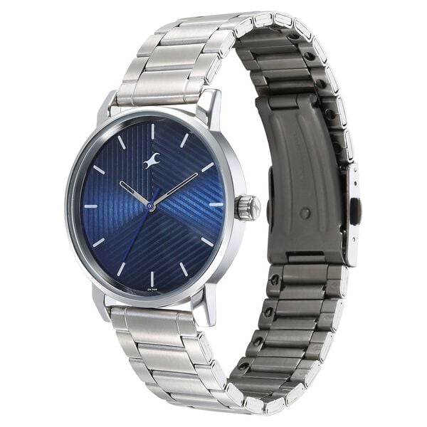 Fastrack 3278SM03 Stunners 6.0 Quartz Analog Blue Dial Silver Metal Strap Men’s Watch