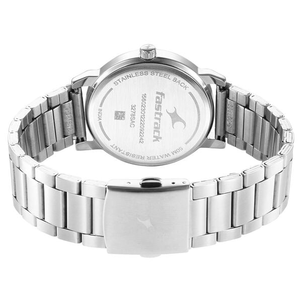 Fastrack 3278SM03 Stunners 6.0 Quartz Analog Blue Dial Silver Metal Strap Men’s Watch