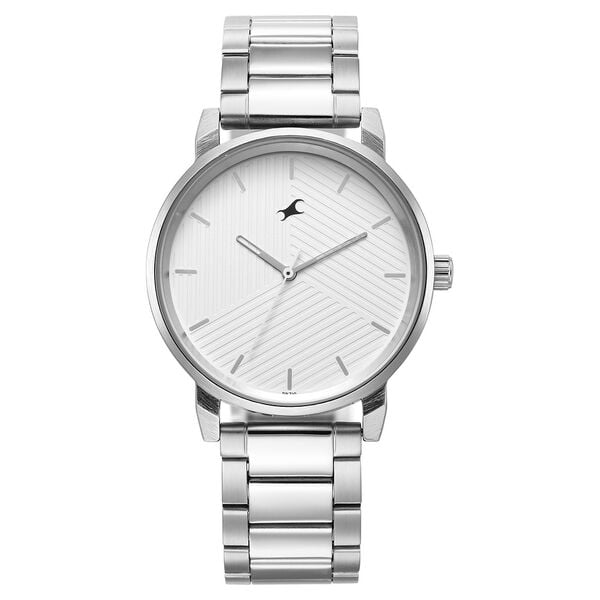 Fastrack 3278SM04 Analog Quartz Men Watch – White Dial, Silver Stainless Steel Strap, Casual Everyday Style