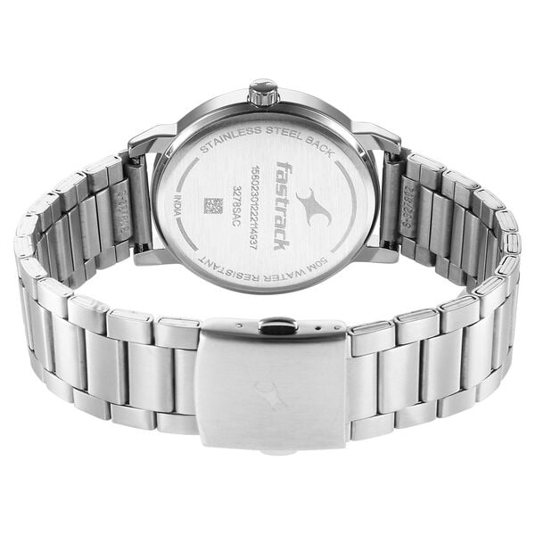 Fastrack 3278SM05 Stunners 6.0 Quartz Analog Black Dial Silver Metal Strap Men’s Watch