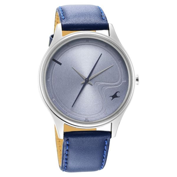 Fastrack 3290SL01 Analog Quartz Men Watch – Blue Dial, Blue Leather Strap, Casual Everyday Style