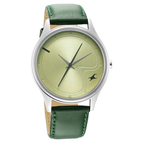 Fastrack 3290SL02 Stunners Quartz Analog Green Dial Leather Strap Men’s Watch