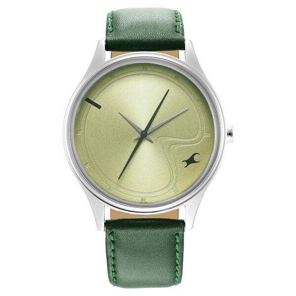 Fastrack 3290SL02 Stunners Quartz Analog Green Dial Leather Strap Men’s Watch