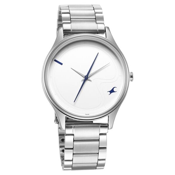 Fastrack 3290SM01 Quartz Analog White Dial Metal Strap Men’s Watch