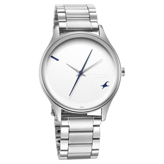 Fastrack 3290SM01 Quartz Analog White Dial Metal Strap Men’s Watch