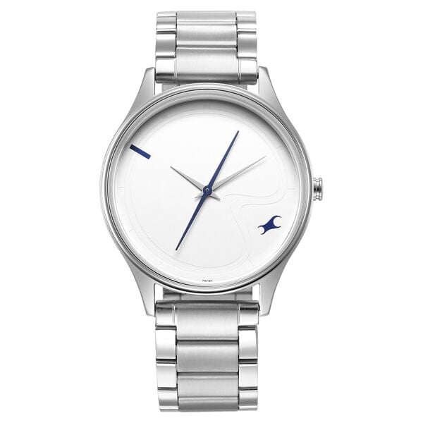 Fastrack 3290SM01 Quartz Analog White Dial Metal Strap Men’s Watch