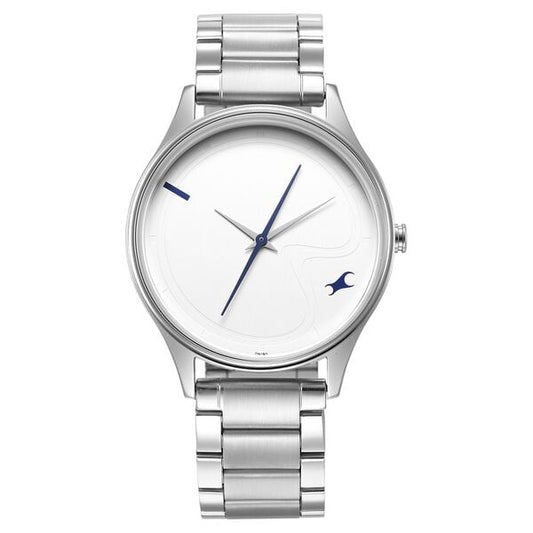 Fastrack 3290SM01 Quartz Analog White Dial Metal Strap Men’s Watch