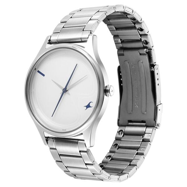 Fastrack 3290SM01 Quartz Analog White Dial Metal Strap Men’s Watch